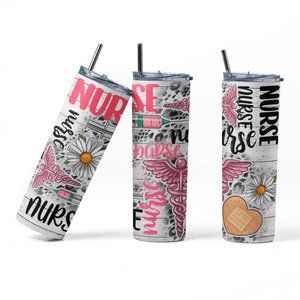 20oz Insulated Tumbler, Nurses, Floral, Cute